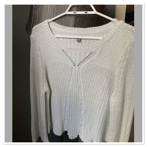 Aerie Cropped Sweater with Bell Sleeves in GREY